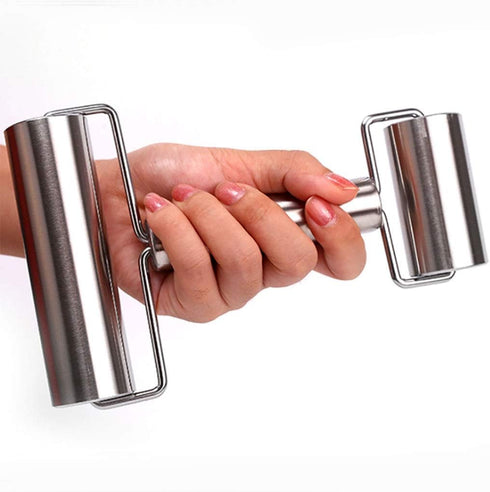 Rolling Pin Double Roller, Stainless Steel Pastry and Pizza Baker Roller, Ideal for Baking Dough, Pizza, Cookies