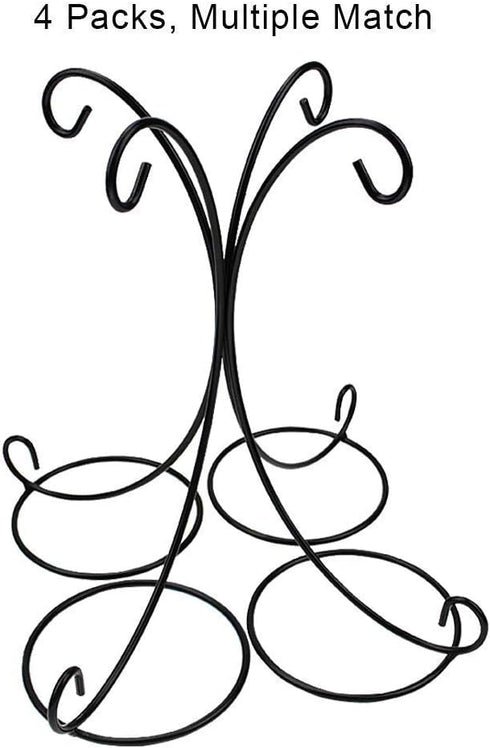 Ornament Display Stand, Air Plant Holder, Black Iron Wire Hanging Hook for Home Party Decor
