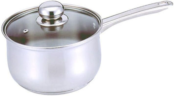 Stainless Steel Saucepan with Glass Cover, 1-Quart