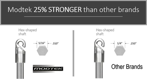 New Blind Wand/Rod - Color Clear, High Strength (12" Hook 2 Pack)