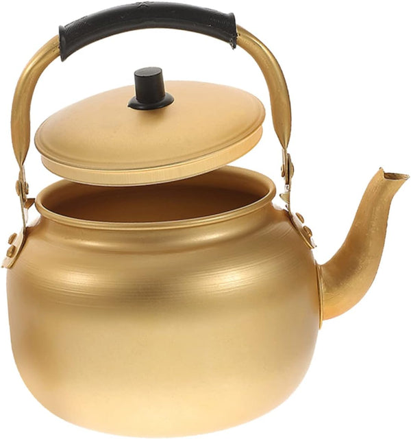 Vintage Aluminum Kettle - Metal Water Boiler Heating Kettle, Teapot, Small Teapot, Metal Boiler with Handle