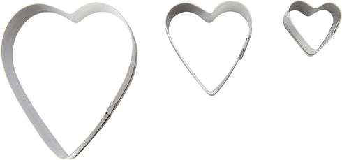 KitchenCraft Sweetly Does It Fondant Cutters, Heart Shaped, Stainless Steel, Set of 3