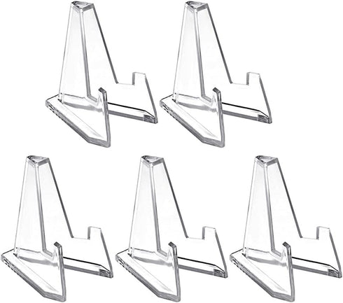 5Pcs Transparent Acrylic Stands, Coin Display Stand Easel Holder for Collectable Medals and Cards