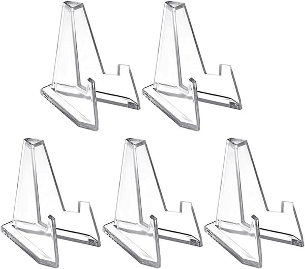 5Pcs Transparent Acrylic Stands, Coin Display Stand Easel Holder for Collectable Medals and Cards