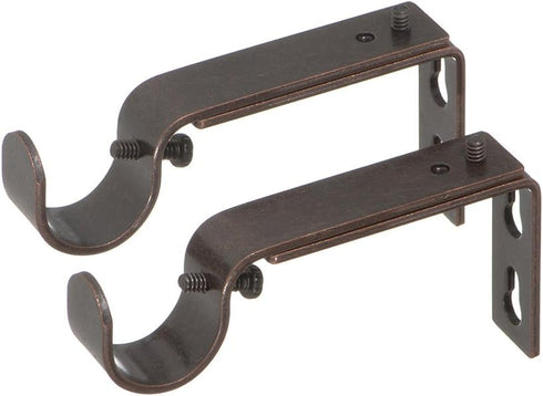 Ivilon Adjustable Brackets for Curtain Rods - Set of 2 for 7/8 or 1 Inch Rods - Oil Rubbed Bronze