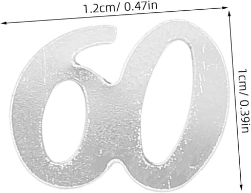AMOSFUN 1200pcs Number 60 Sequins Confetti for 60th Birthday Party Decoration, Silver