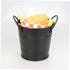 Small Black Metal Food Container, Portable Ice Bucket, Mini Tinplate Basket, Dipping Sauce Snack Bucket, Metal Barrel