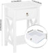 Bonnlo White Nightstand, Small Nightstand with Drawer & Shelf, Farmhouse Night Stand Bedroom, End Table/Bedside