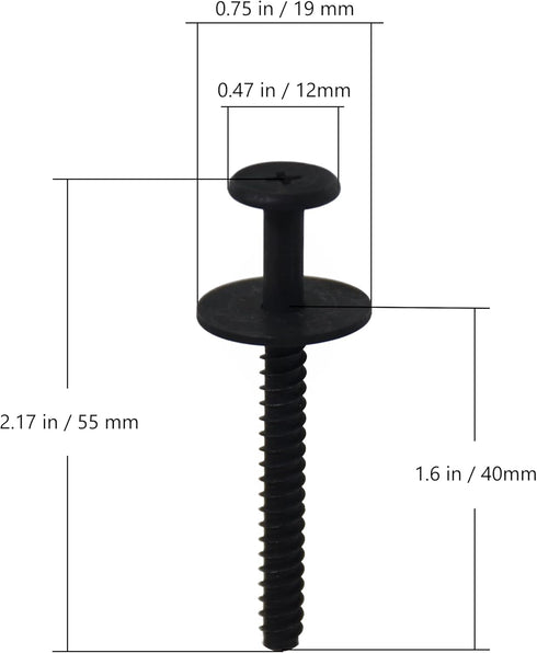 316433300 Black Metal Screw for Range Oven Door Handle Compatible with Frigidaire, Kenmore, Electrolux (2PACK)