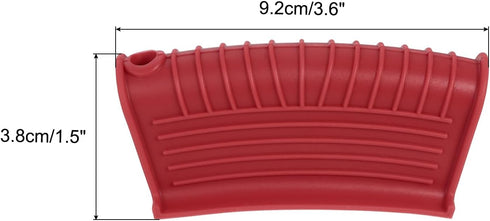 uxcell 2pcs Silicone Assist Hot Pan Handle Holder Hot Skillet Handle Covers Pot Holder Sleeve Non-Slip Heat Resistant for Kitchen Pot Frying Pans Cookware Red