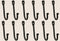 Colonial Tin Works Vintage Hand Forged Iron Classic Early American Plain Hook, Set of 12