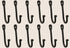 Colonial Tin Works Vintage Hand Forged Iron Classic Early American Plain Hook, Set of 12