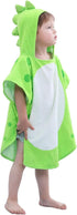 LOLANTA Baby Boys Dinosaur Hooded Bath Towels, 100% Cotton Beach Towel Poncho for Toddlers (Green#B, 1-3T)