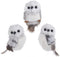 Kurt Adler 3.9in Gray Owl Ornament with White Fur - 3 Pack for Christmas Decor