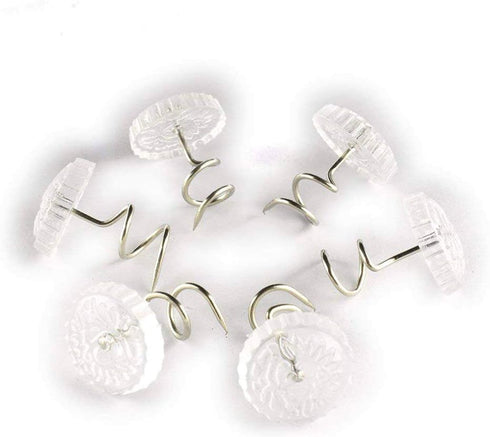 Royee 50 Pcs Twisty Pins Clear Head Screws Fasteners for Upholstery Slipcovers Bed Skirts Sofa Car Van Home Furniture Hold Bed Skirts in Place Without Damage (50)