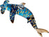 Tiny 3?" Gold Dotted Blue Hammerhead Shark Figurine, Miniature Hand Blown Glass Collectible