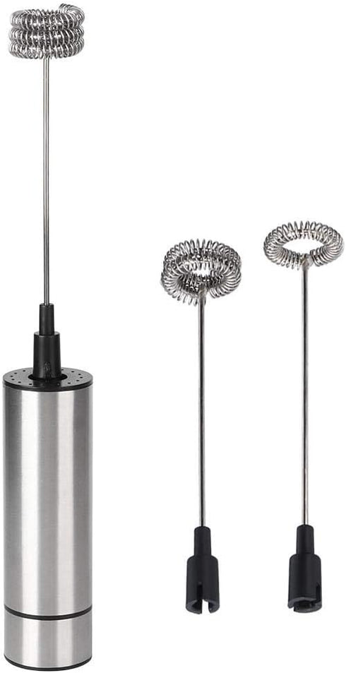 Milk Frother Handheld Foam Maker, Stainless Steel Coffee Stirrer Mixer Blender, Electric Egg Beater Kitchen Utensils
