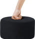 Asense Small Round Ottoman Foot Rest Stool Fabric Padded Seat Footstool Ottoman with Anti-Slip Wooden Legs