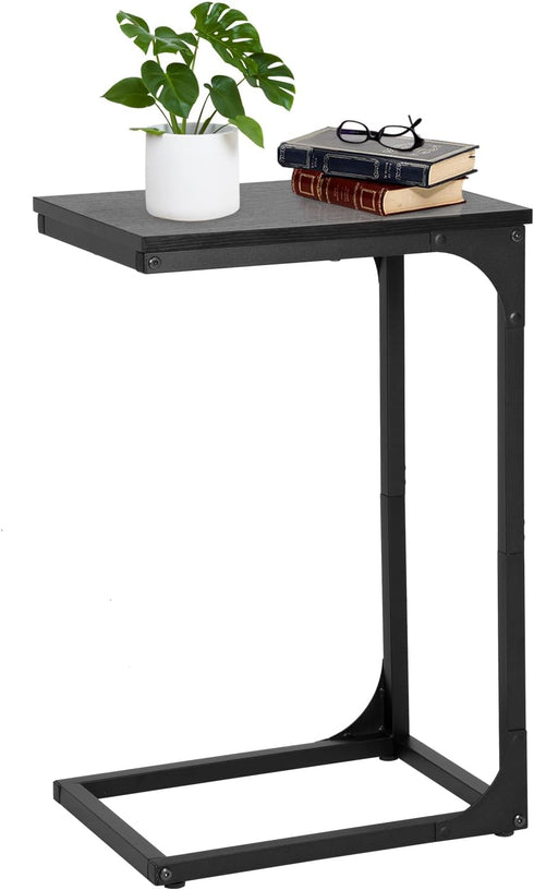 PayLessHere C Shaped End Table with Adjustable Feet,Small Side Table for Couch,Sofa Table