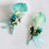 Calla Lily Boutonniere for Men, Wedding Groom Best Man Boutonniere, Set of 6 for Ceremony, Turquoise