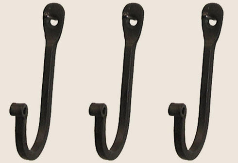 Colonial Tin Works Vintage Hand Forged Iron Classic Early American Plain Hook, Set of 12