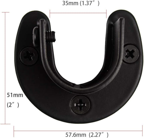 Zip Seven 1-5/16 Shower Closet Rod Holder Set, U Shaped Hanging Rod Flange Socket Heavy Duty Curtain Pole Bracket