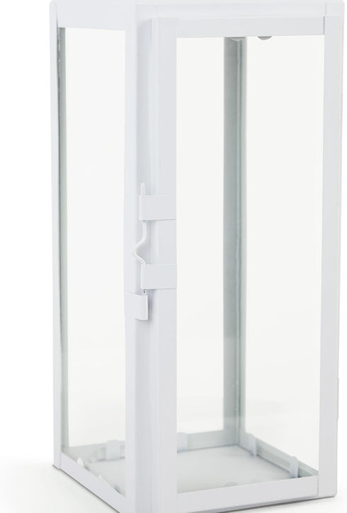 Zings & Thingz Manhattan Hanging Cable Candle Holder Lantern, Decorative Light Home Decor, 15" Tall, White