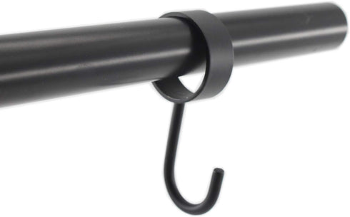 Stainless Steel Closet Rod Hooks, Heavy Duty Utility Hooks for Hanging Pots, Pans, Mugs, Towels (5 Pack Black)