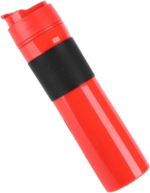 Portable Coffee Press - Travel Drinking Cup, French Press Coffee Maker Suitable for Office Outdoor Vacation (Red)