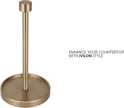 Countertop Ivilon Paper Towel Holder - Modern End Cap Minimalist Design - Color Warm Gold