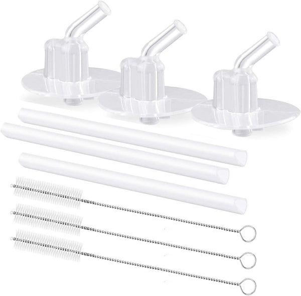 Marbe Replacement Straws for Thermos Funtainer 12 Ounce Bottle, 3 Pieces Straw Cleaning Brushes