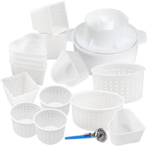 16 pcs Cheese Making Kit for Beginners - Soft Cheese Form Molds