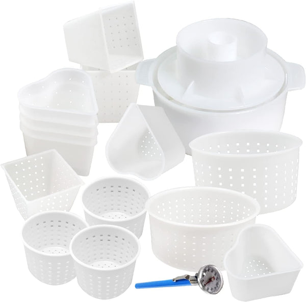 16 pcs Cheese Making Kit for Beginners - Soft Cheese Form Molds