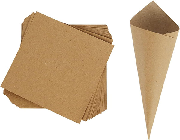 30 Pcs Kraft Paper Confetti Cones, 17x17cm Wedding Confetti Cones