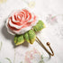 OPENDGO 3PCS Rose Resin Wall Hooks, Wall Mounted Creative Flower Iron Hook for Hanging Coat, Hat, Key, Towel