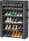 Calmootey 5 Tier Shoe Rack Organizer,Portable Shoe Shelf with Nonwoven Fabric Cover