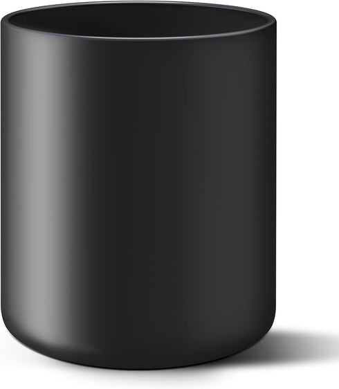 Matte Black Utensil Holder for Kitchen Counter, Ceramic Crock for Cooking Utensils, Easy to Clean, 4.5×6.4 In