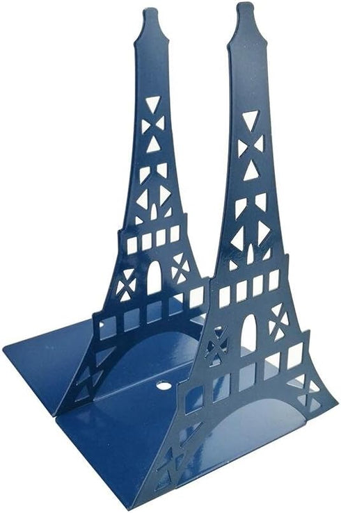 Winterworm Stylish Modern Paris Eiffel Tower Metal Decorative Bookend, Blue, Book Organizer for Home Office