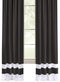 Collections Etc Darcy Two-Tone Rod Pocket Window Curtain Panel, Black, 52"X84"
