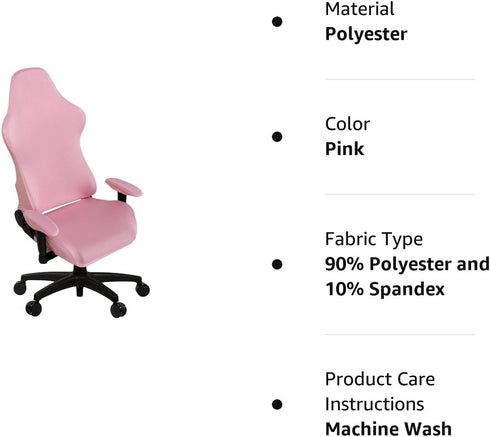 SARAFLORA Stretch Washable Gaming Chair Covers, Computer Chair Slipcovers for Armchair, Swivel Chair (Pink, X-Large)