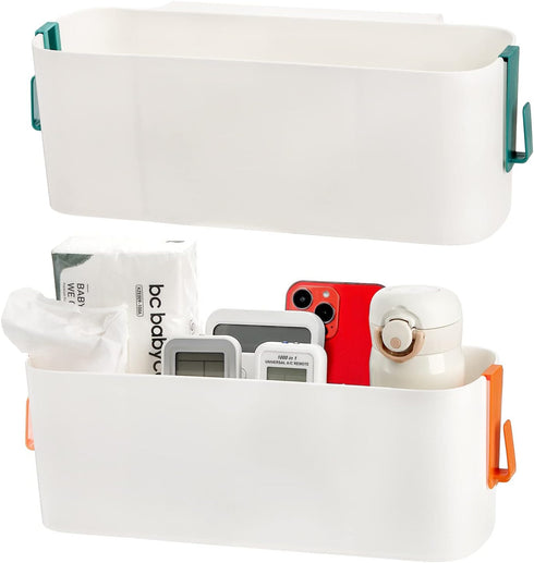Yopay 2 Pack Bedside Caddy Organizer, Plastic Bunk Bed Shelf, Dorm Bedside