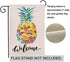 Welcome Pineapple Garden Flag, 12.5 x 18 Inch, Double Sided Burlap Flag for Seasonal Farmhouse Decoration