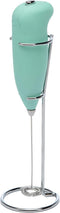 Primula Milk Frother with Stand, Handheld Whisk for Coffee, Frappe, Matcha, Battery Operated, Mint