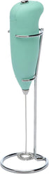 Primula Milk Frother with Stand, Handheld Whisk for Coffee, Frappe, Matcha, Battery Operated, Mint