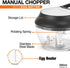 Manual Food Processor Vegetable Chopper, Portable Hand Pull String Garlic Mincer Onion Cutter for Veggies, Ginger, Fruits, Nuts, Herbs, etc., 2 Cup With Egg Batter and Garlic Peeler, W1031-1 by Hanbros