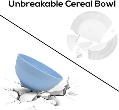 Unbreakable 24 oz Cereal Bowls, Reusable Wheat Straw Bowls, BPA-Free, 4 Set for Snacks and Dining