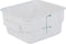 Restaurantware Met Lux 2 qt Square White Plastic Food Storage Container with Green Volume Markers, 10 Count Box