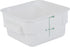 Restaurantware Met Lux 2 qt Square White Plastic Food Storage Container with Green Volume Markers, 10 Count Box