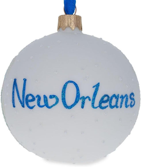 New Orleans, Louisiana Glass Ball Christmas Ornament, 3.25 Inches