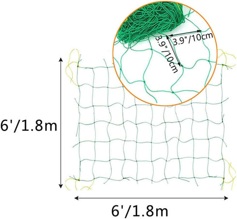 Yahpetes Garden Netting 1 Pcs Heavy Duty Climb Net 6'X6' for Plant Vine Support